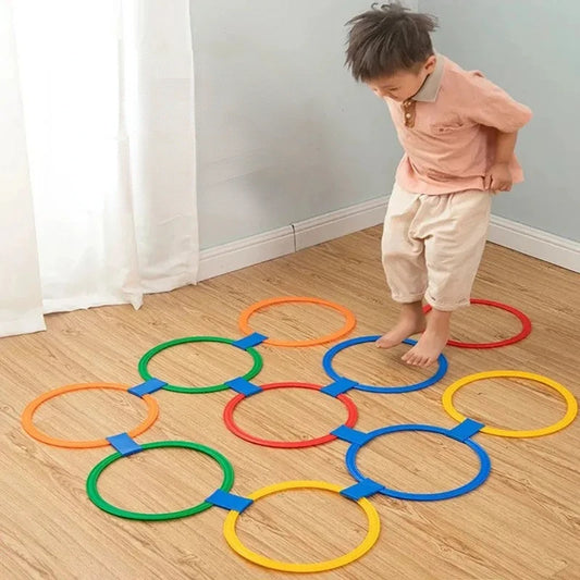Outdoor Kids Funny Physical Training Sport Toys Lattice Jump Ring Set.