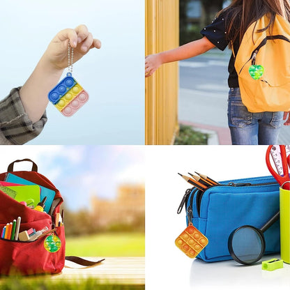 24PCS Pop Fidget Keychain Toys – Stress Relief Sensory Party Favors